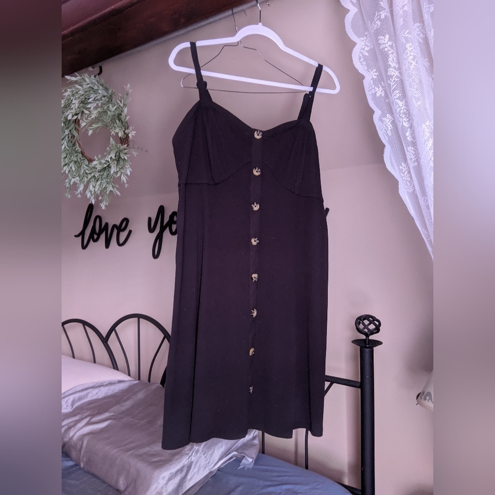 Women's No Boundaries Faux Button up dress Black XXXL 3X